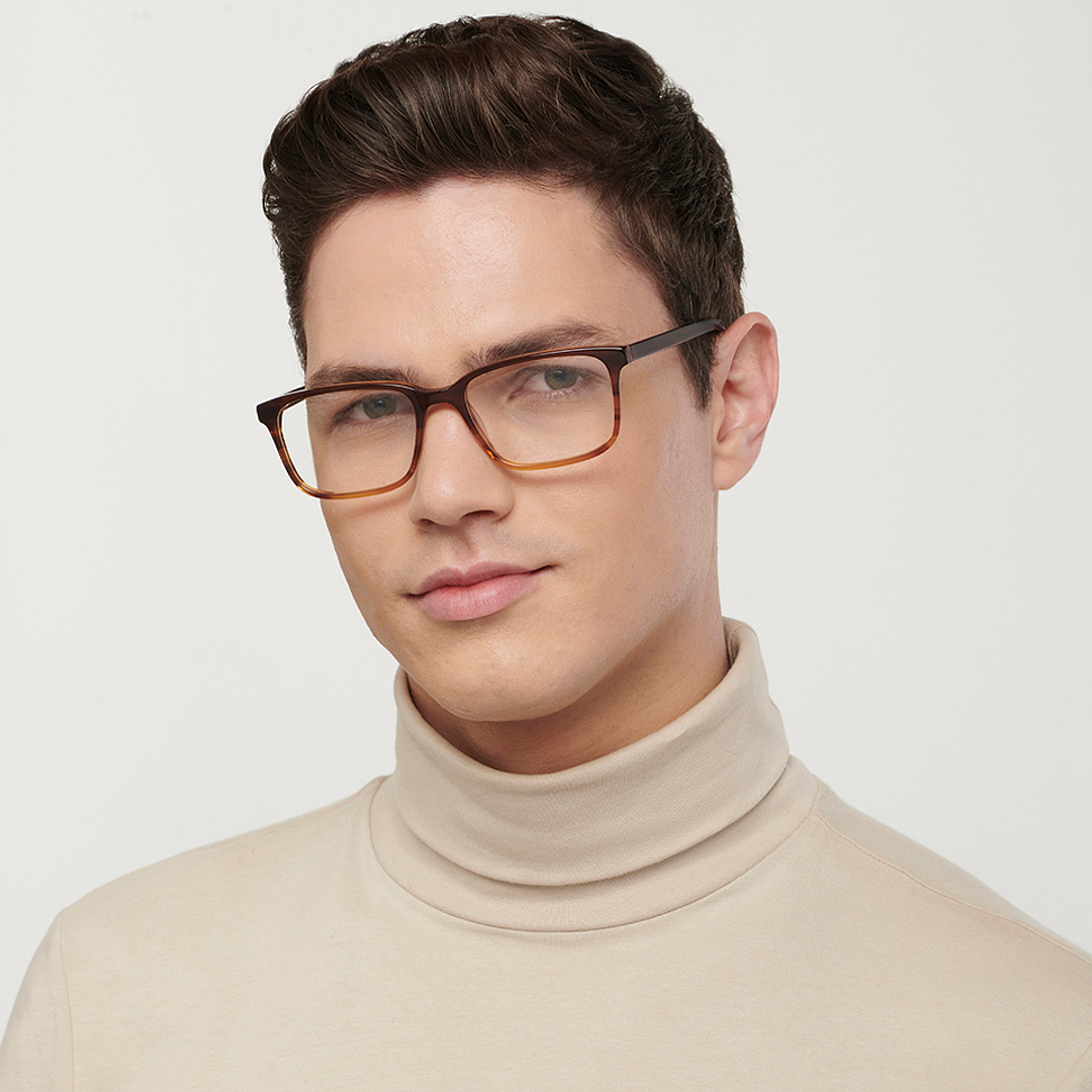 John Jacobs Online Brown Transparent Full Rim Rectangle left side