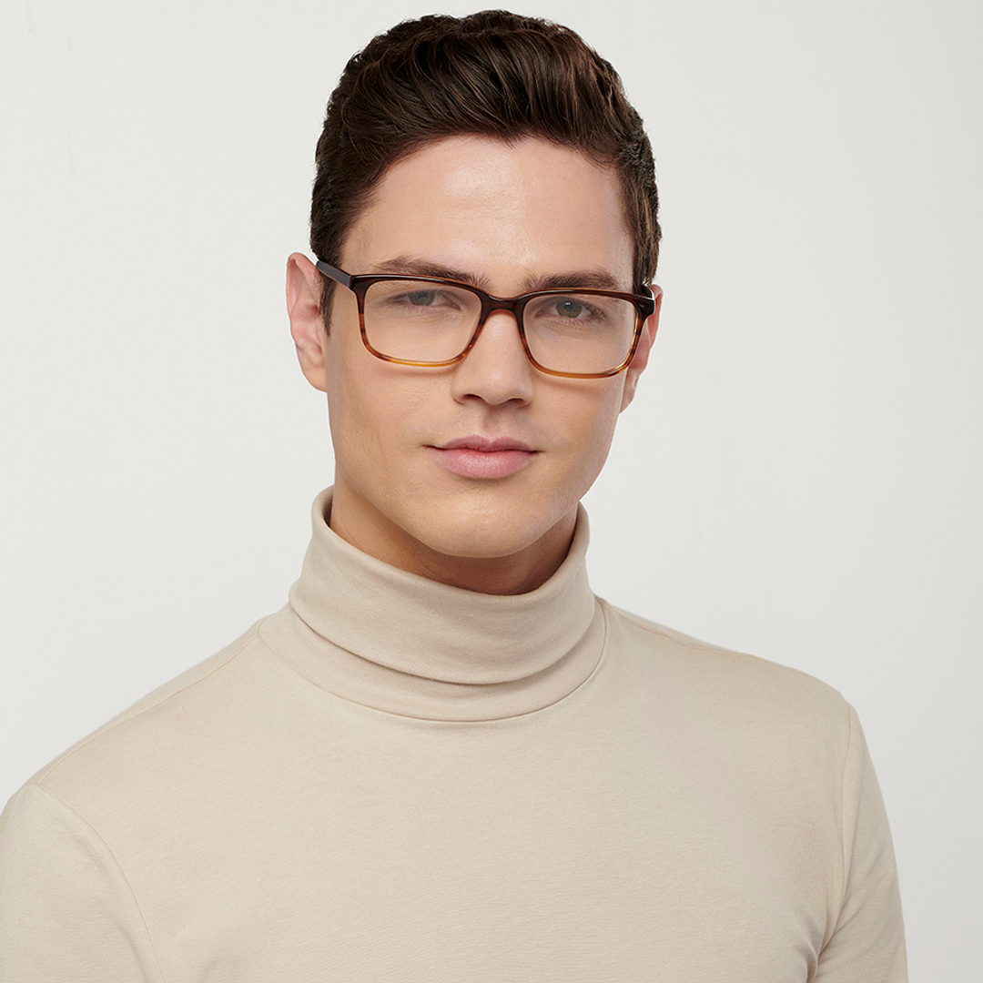 John Jacobs Online Brown Transparent Full Rim Rectangle right side