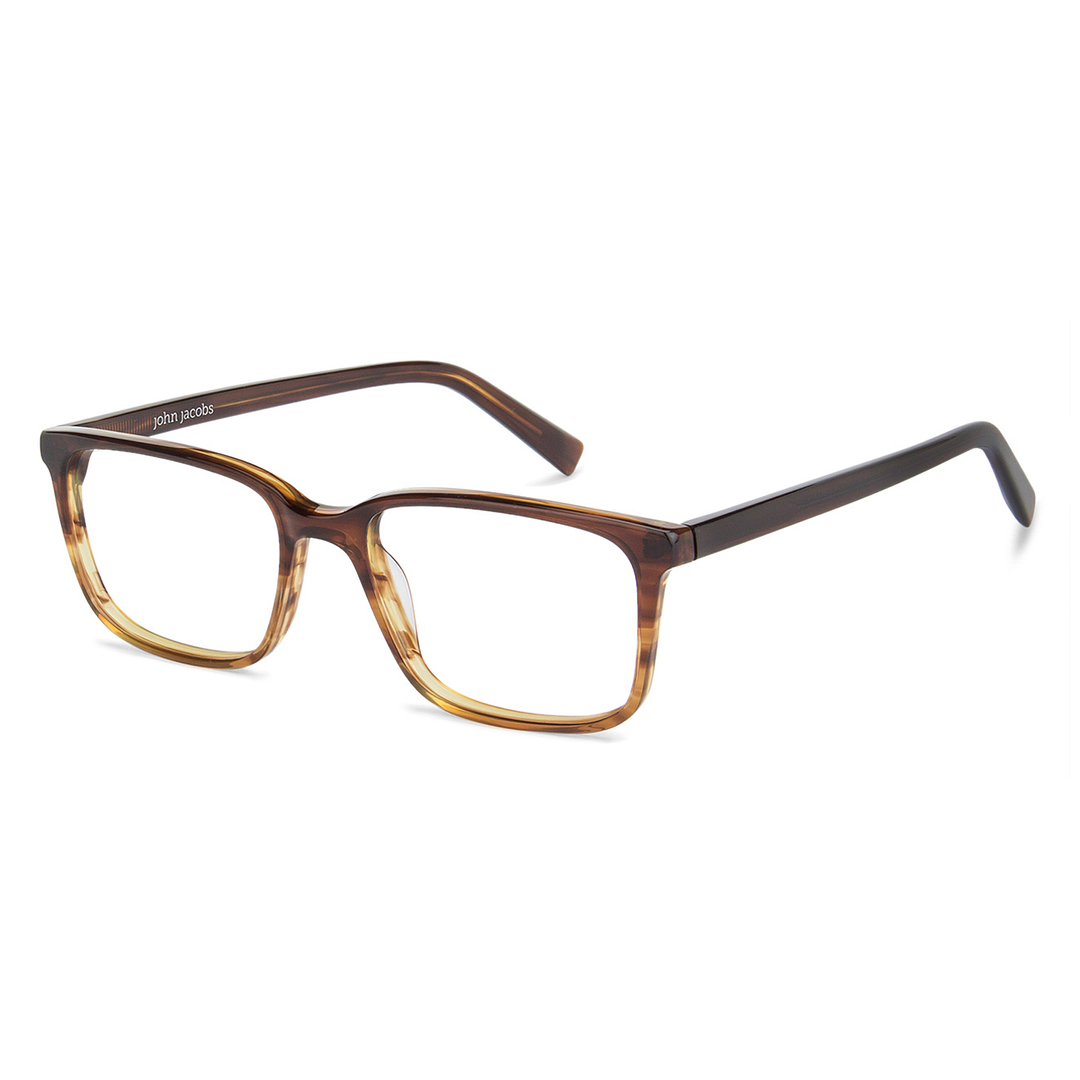 John Jacobs Online Brown Transparent Full Rim Rectangle right side