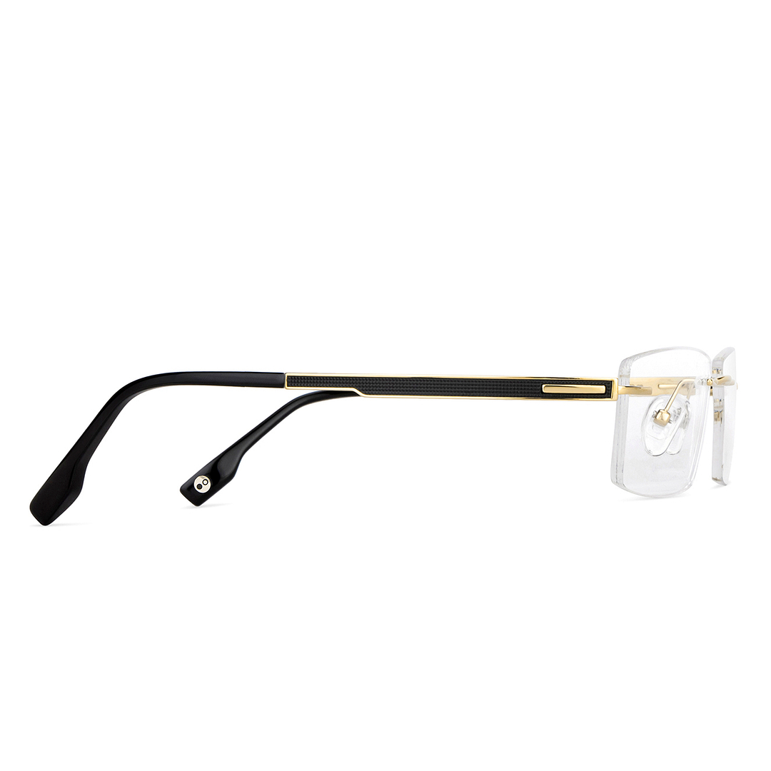 John Jacobs Online Gold Rimless Rectangle left side
