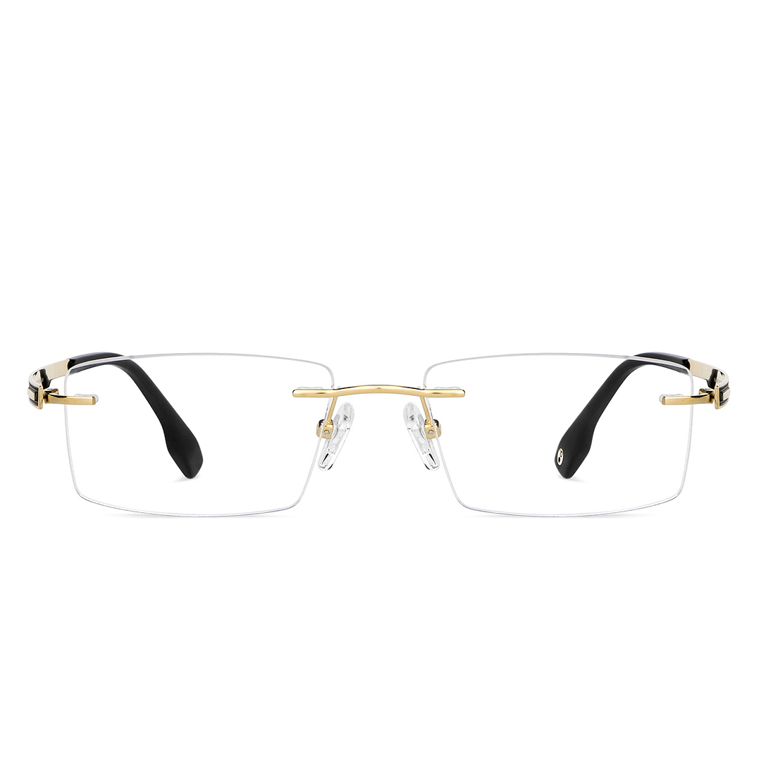 John Jacobs Online Gold Rimless Rectangle left side