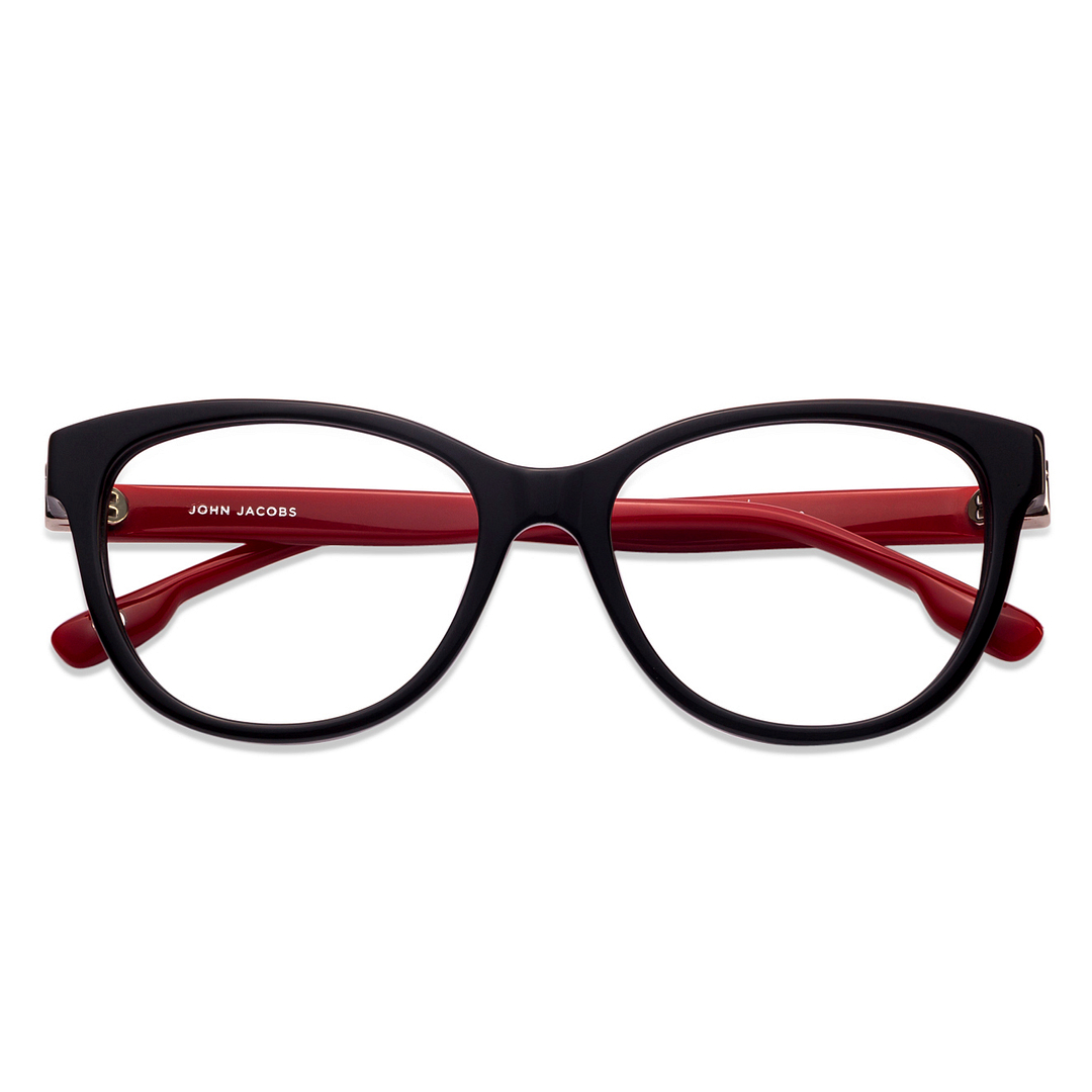 John Jacobs Screen Glasses Black Full Rim Cat Eye right side