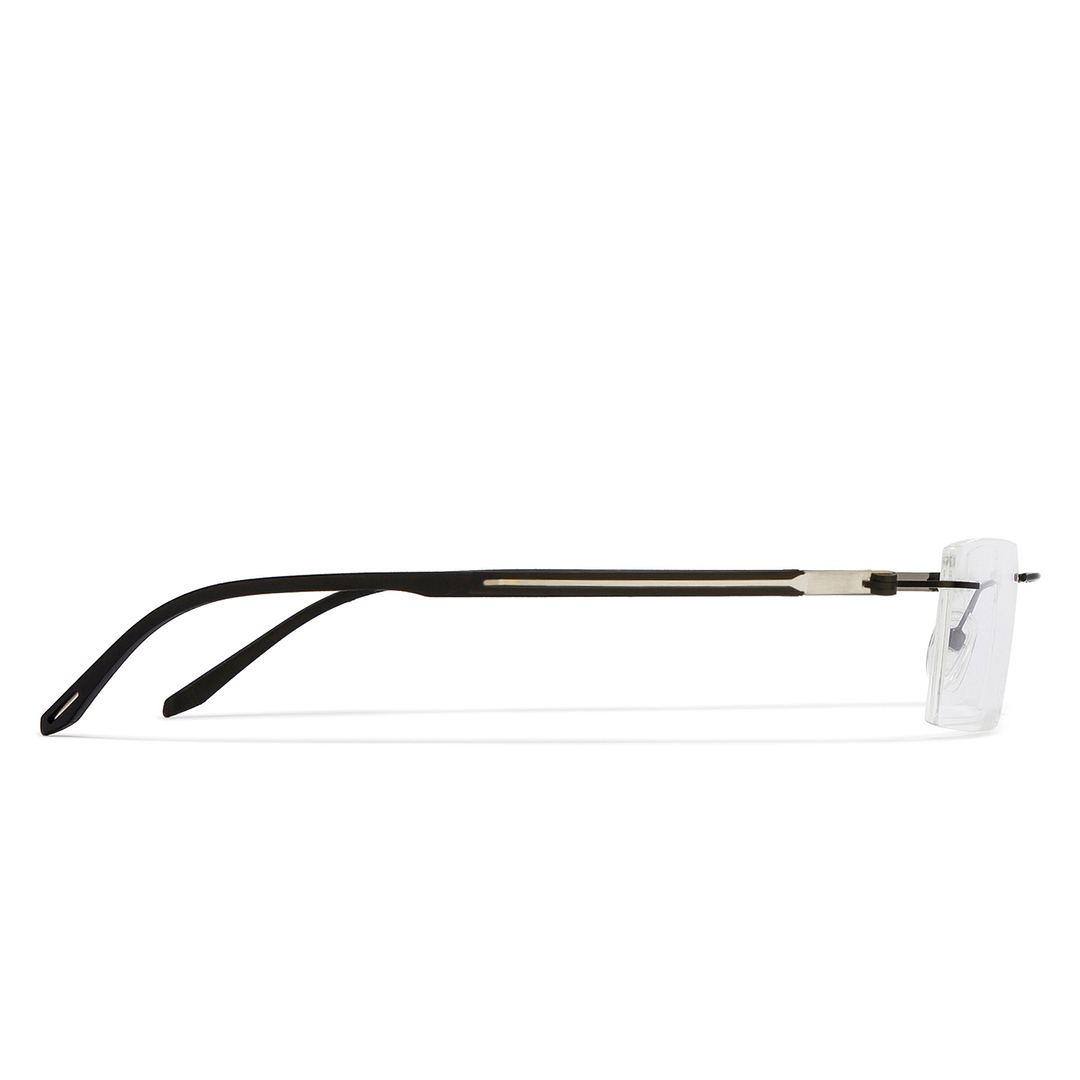 John Jacobs Screen Glasses Black Rimless Rectangle right side