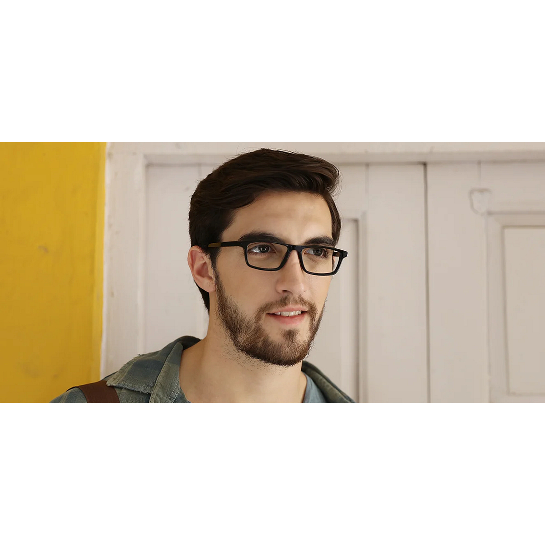 John Jacobs Screen Glasses Black Full Rim Rectangle left side