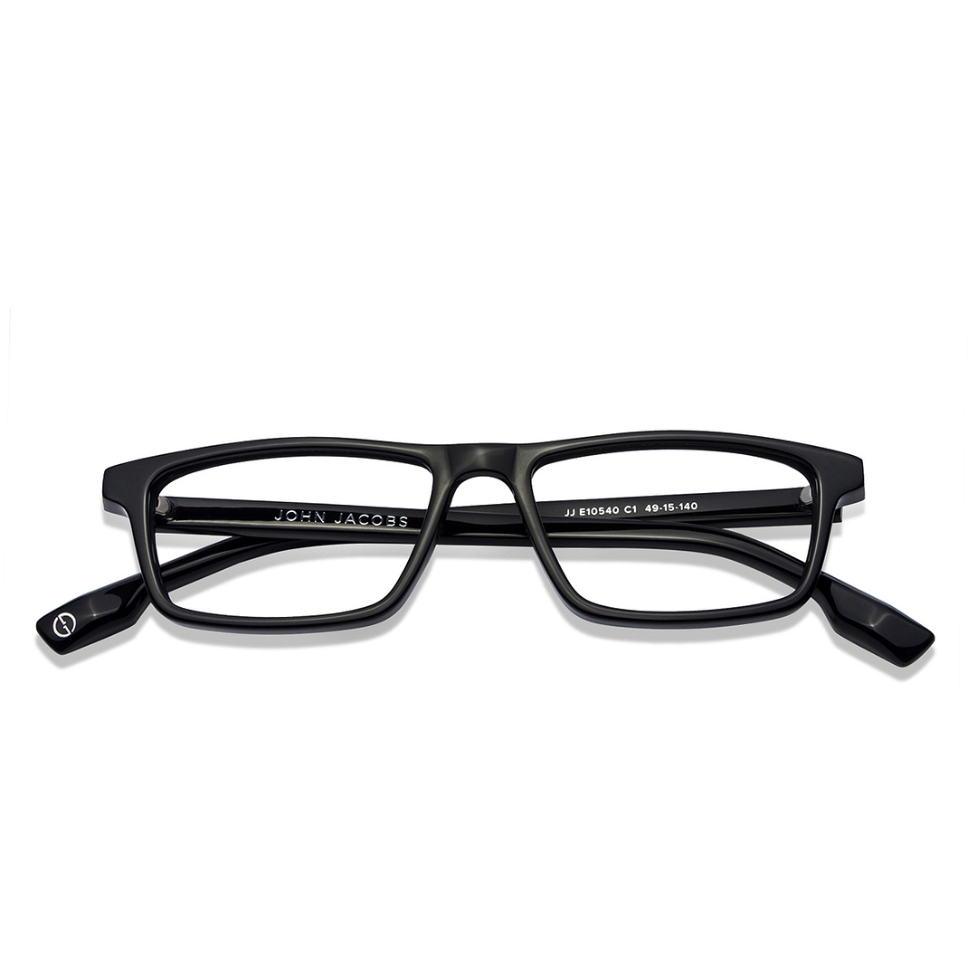 John Jacobs Screen Glasses Black Full Rim Rectangle right side
