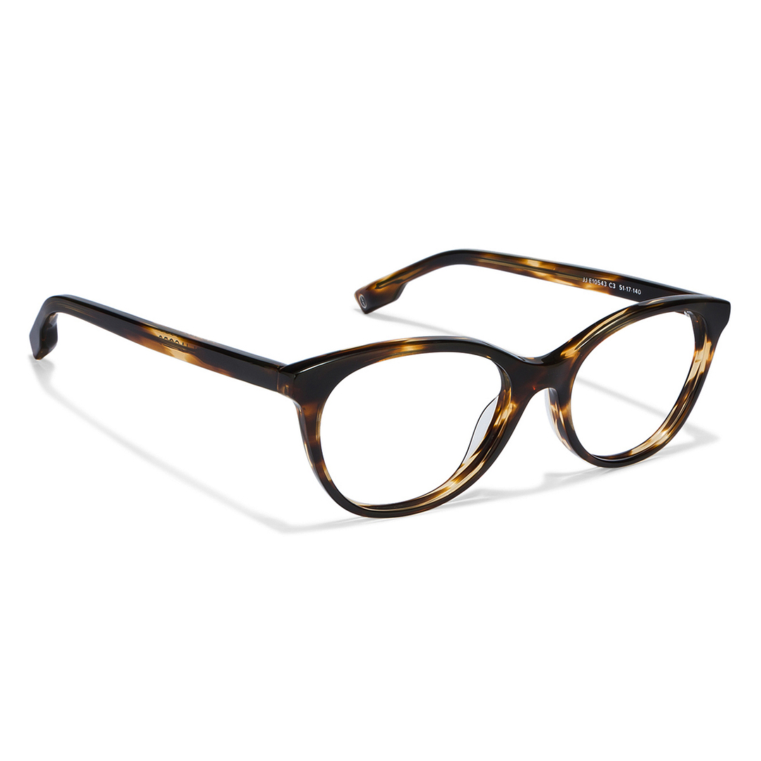 John Jacobs Light Brown Full Rim Cat Eye left side