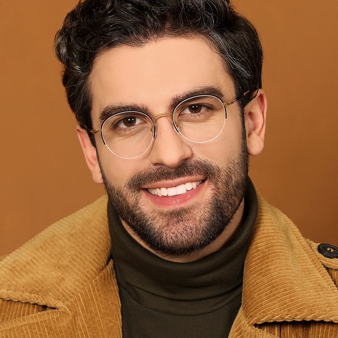 John Jacobs Gold Half Rim Round left side