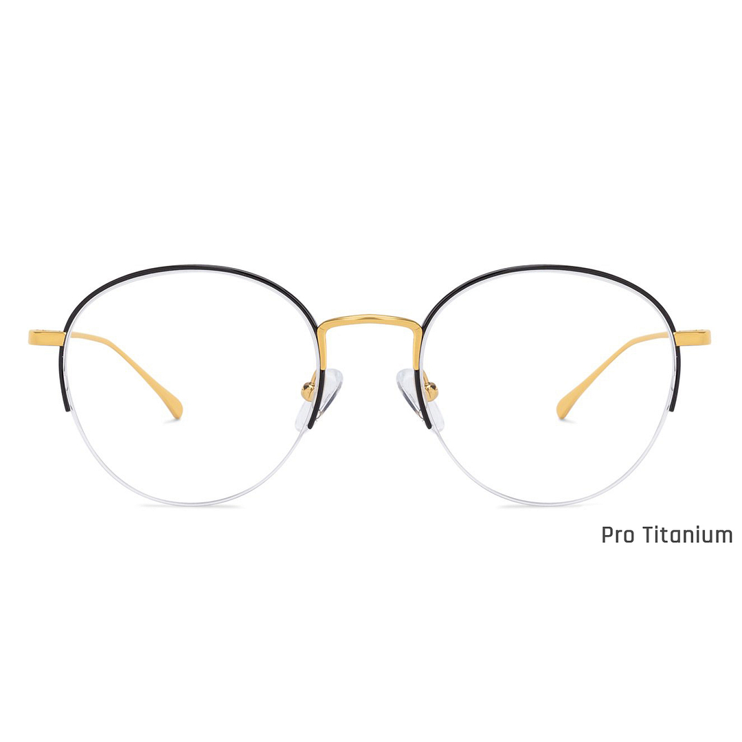 John Jacobs Gold Half Rim Round left side