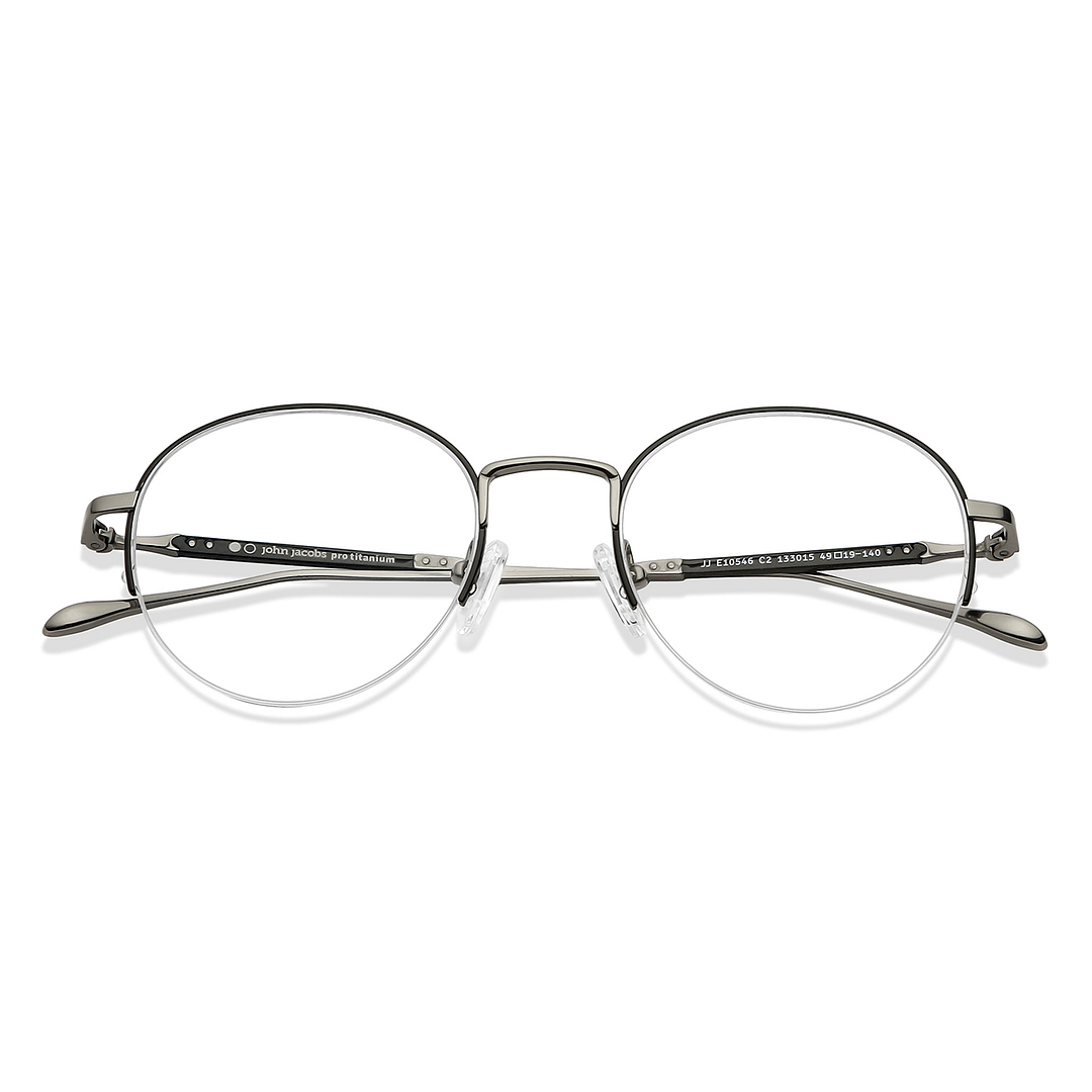 John Jacobs Online Silver Half Rim Round right side