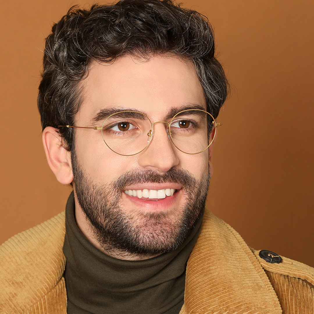 John Jacobs Online Gold Full Rim Round left side