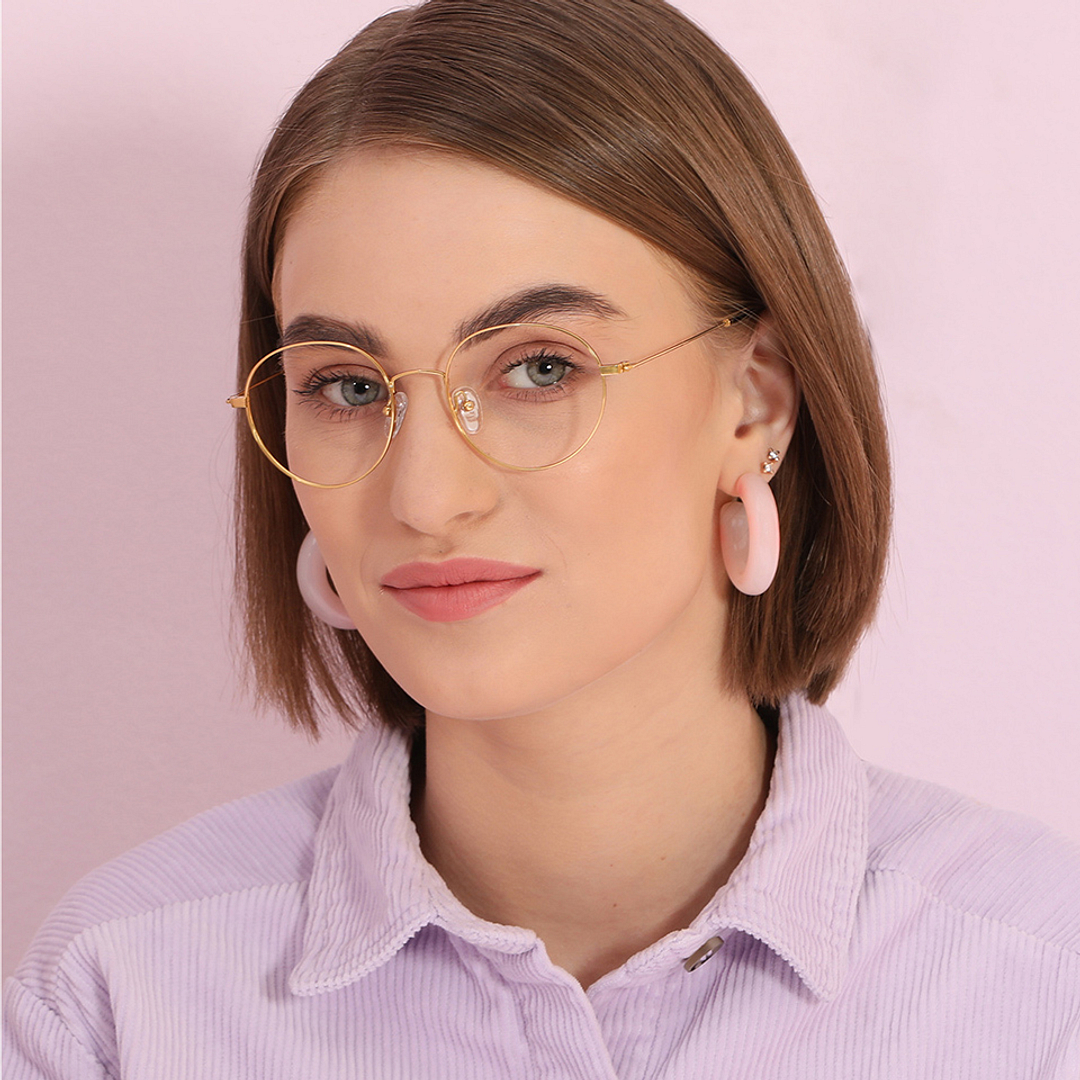 John Jacobs Online Gold Full Rim Round left side