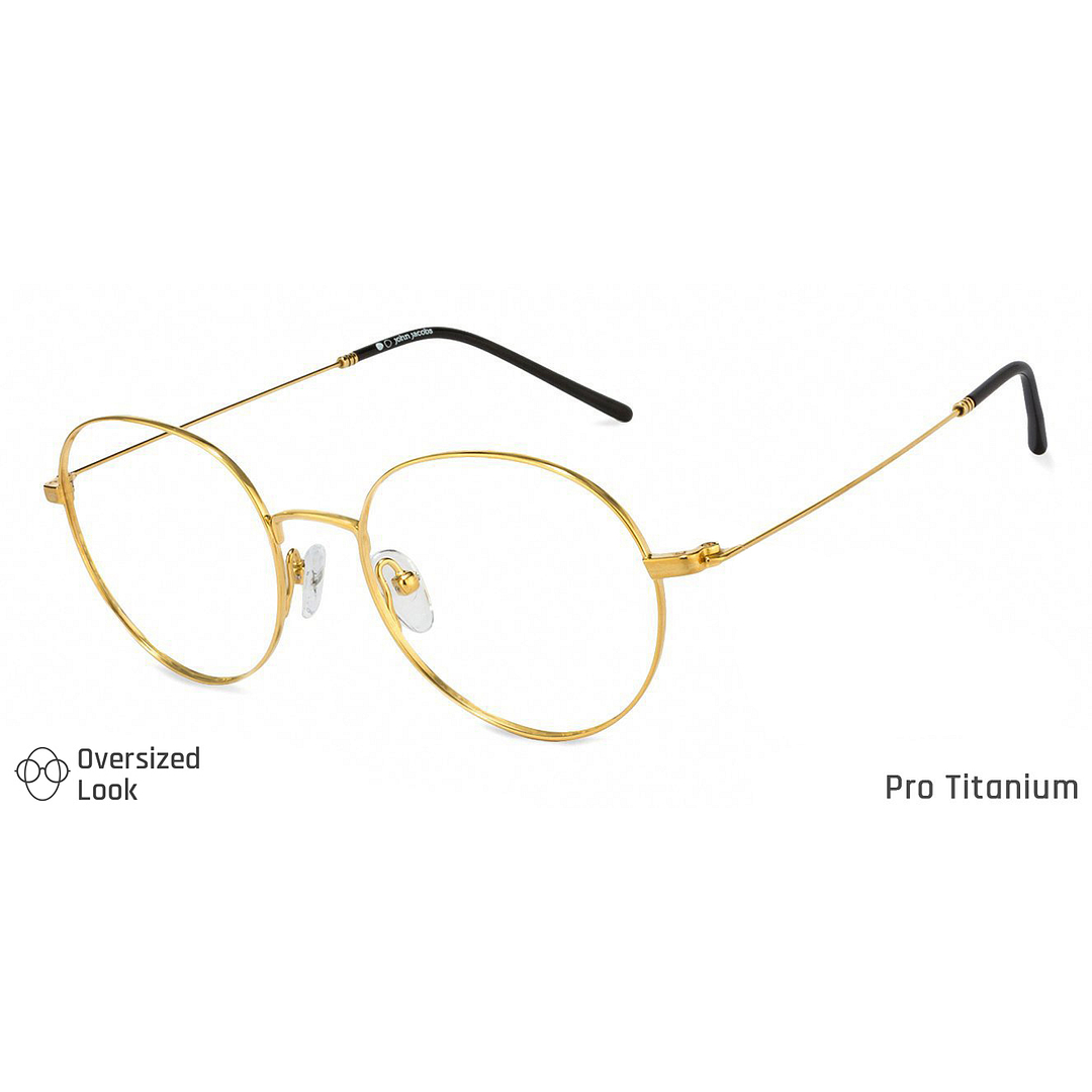 John Jacobs Online Gold Full Rim Round left side