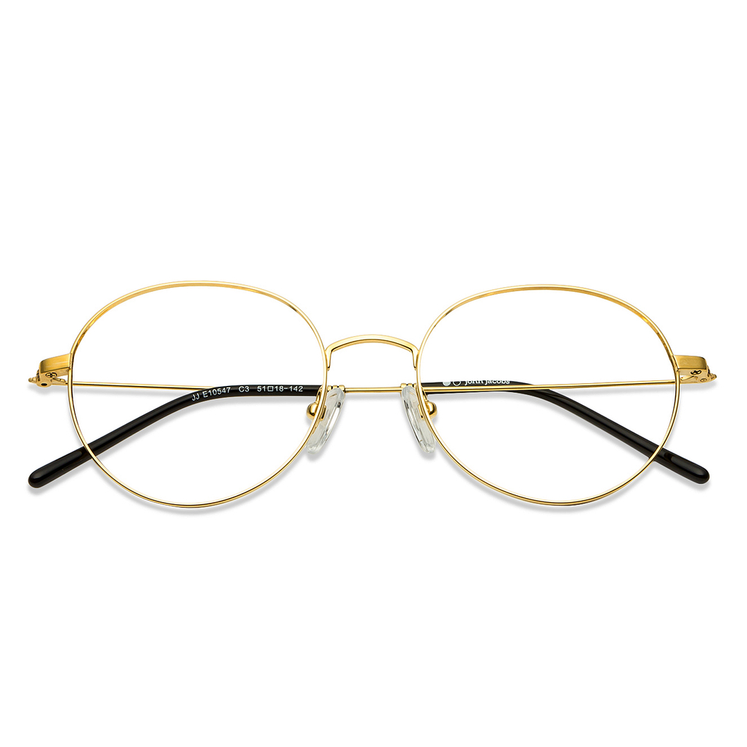 John Jacobs Online Gold Full Rim Round left side