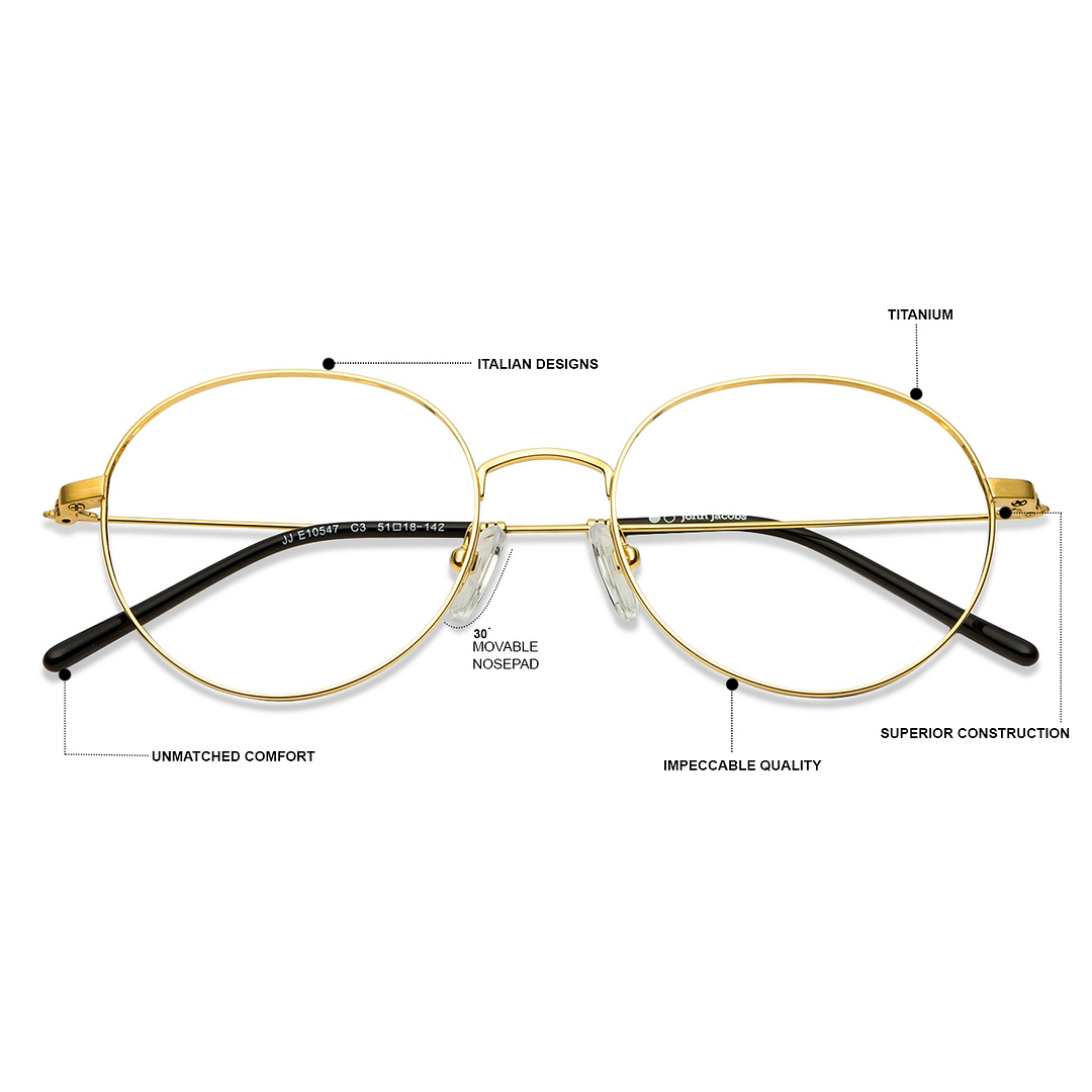 John Jacobs Online Gold Full Rim Round right side