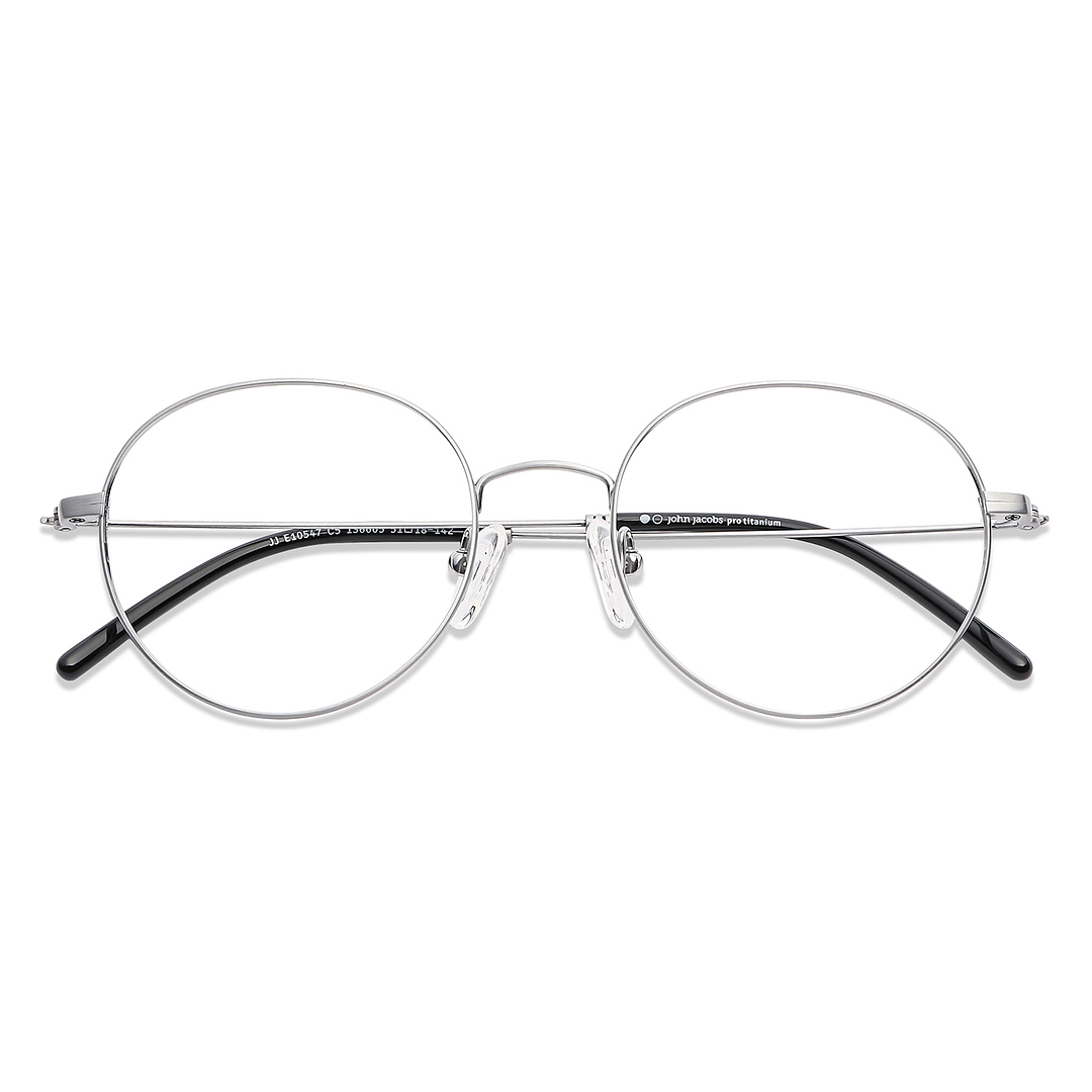 John Jacobs Online Silver Full Rim Round left side