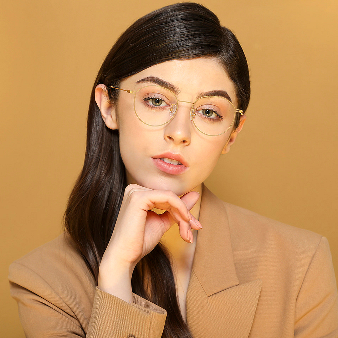 John Jacobs Gold Full Rim Round right side