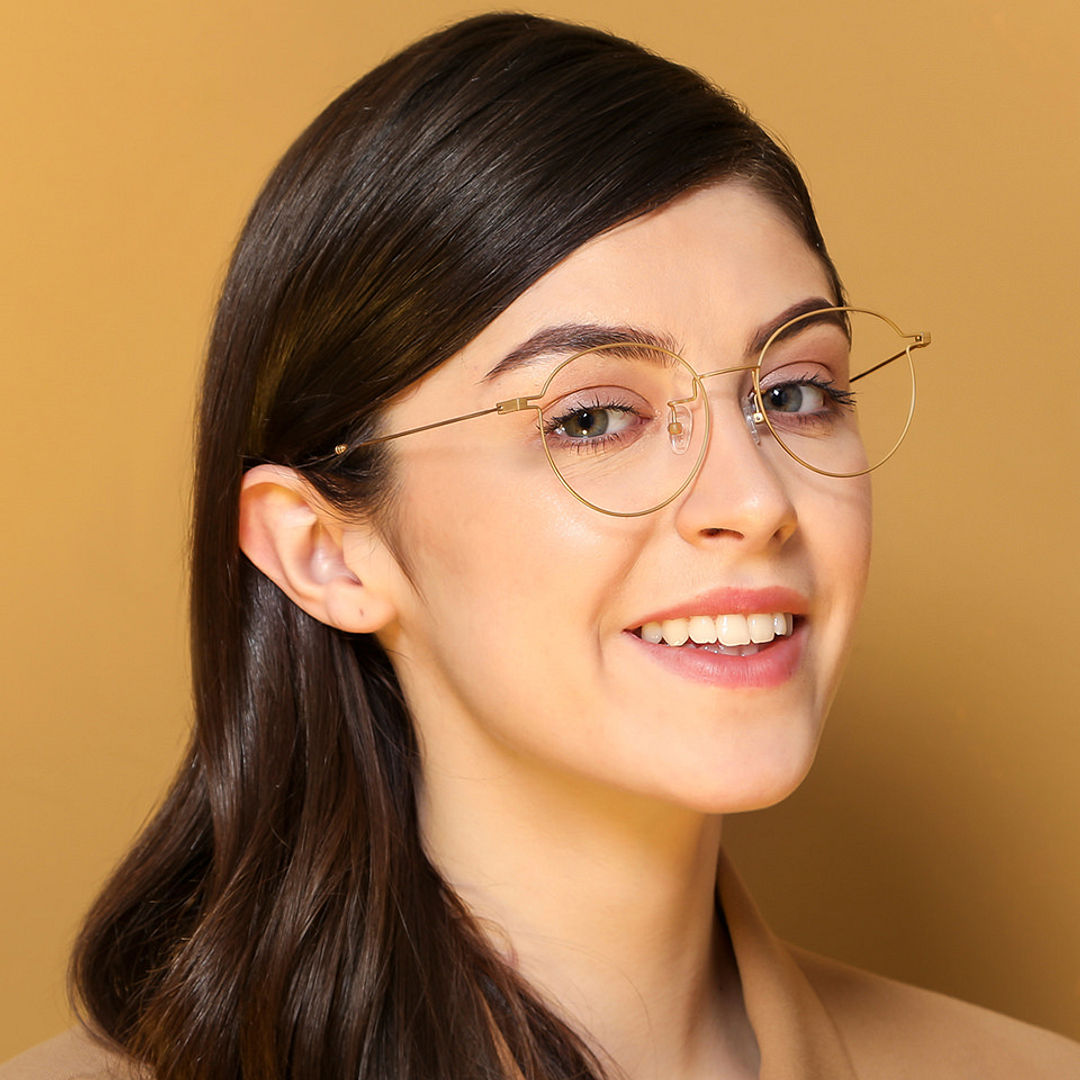 John Jacobs Gold Full Rim Round left side