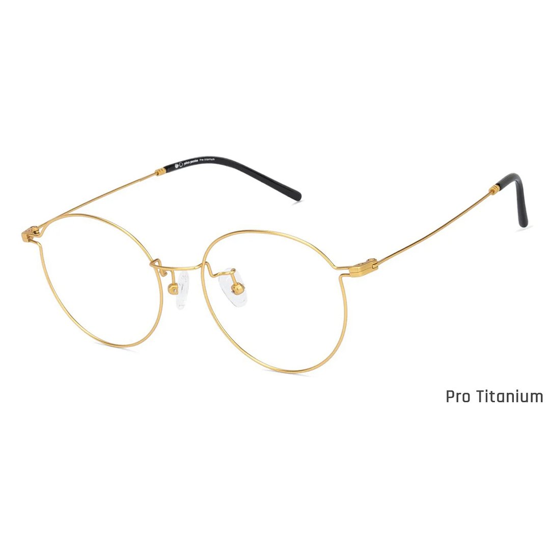 John Jacobs Gold Full Rim Round left side