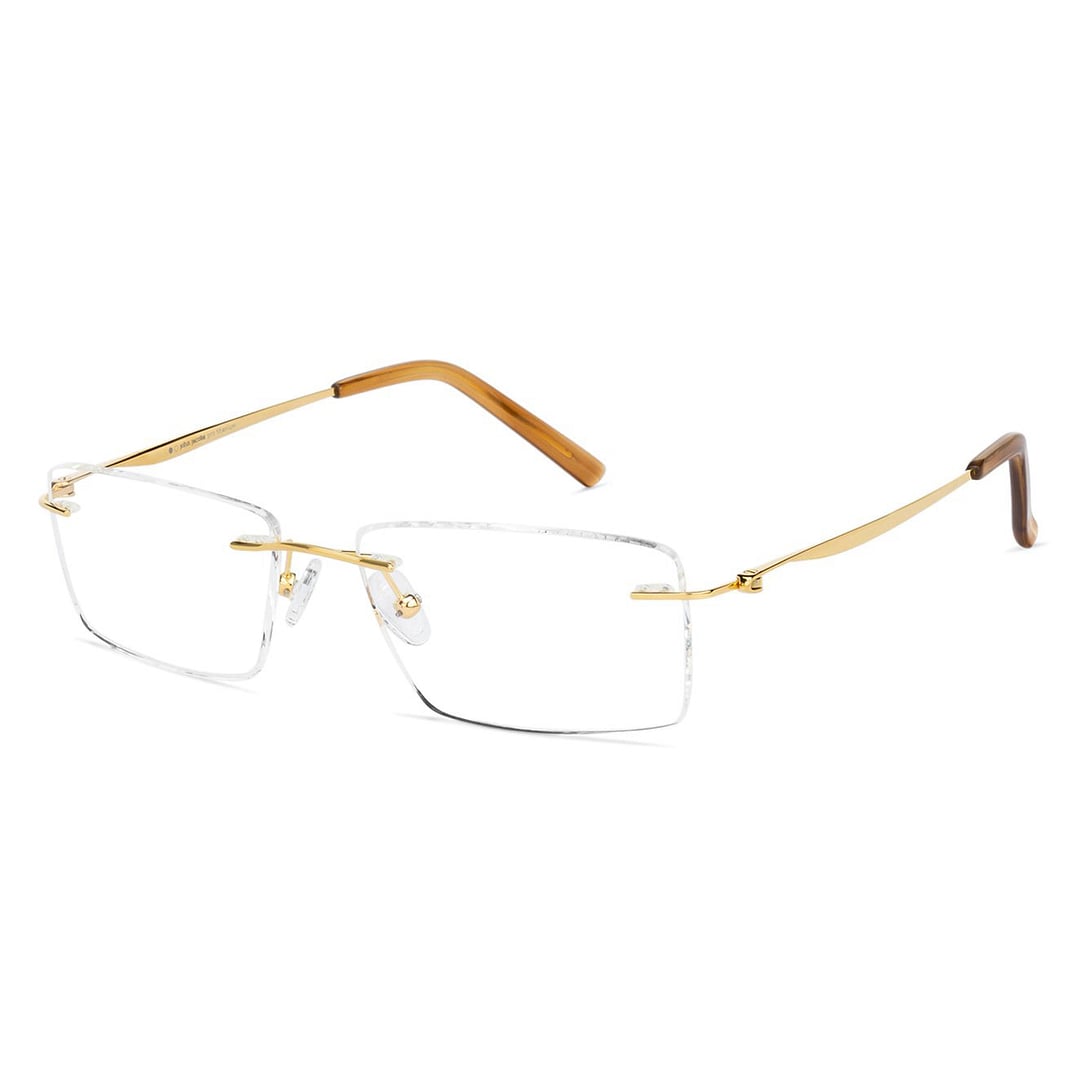 John Jacobs Online Gold Rimless Rectangle right side