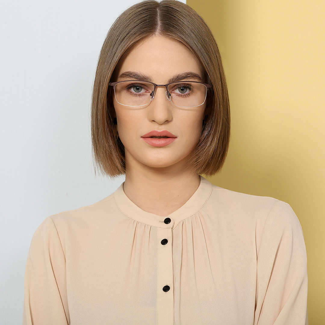 John Jacobs Dark Brown Half Rim Rectangle right side