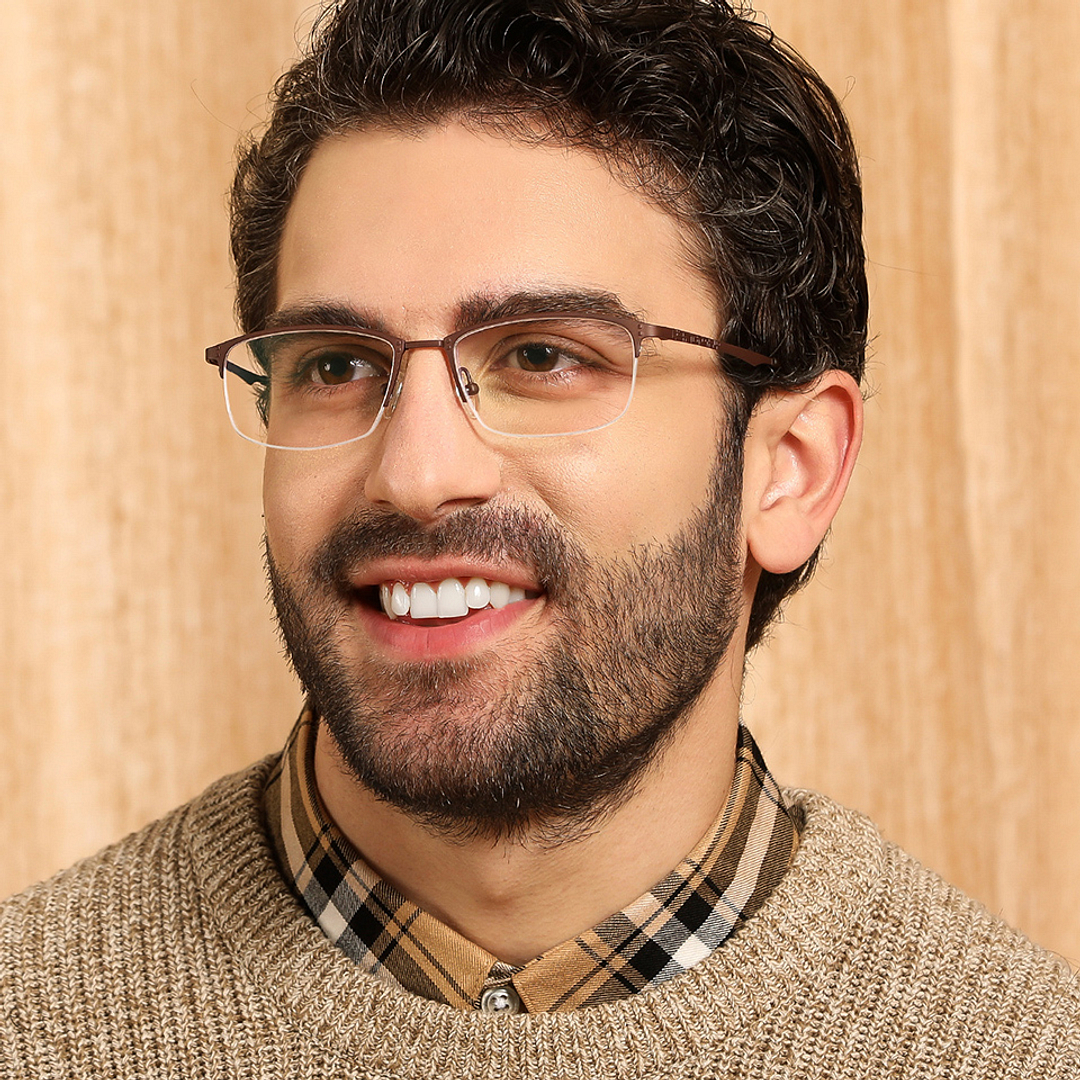 John Jacobs Dark Brown Half Rim Rectangle right side