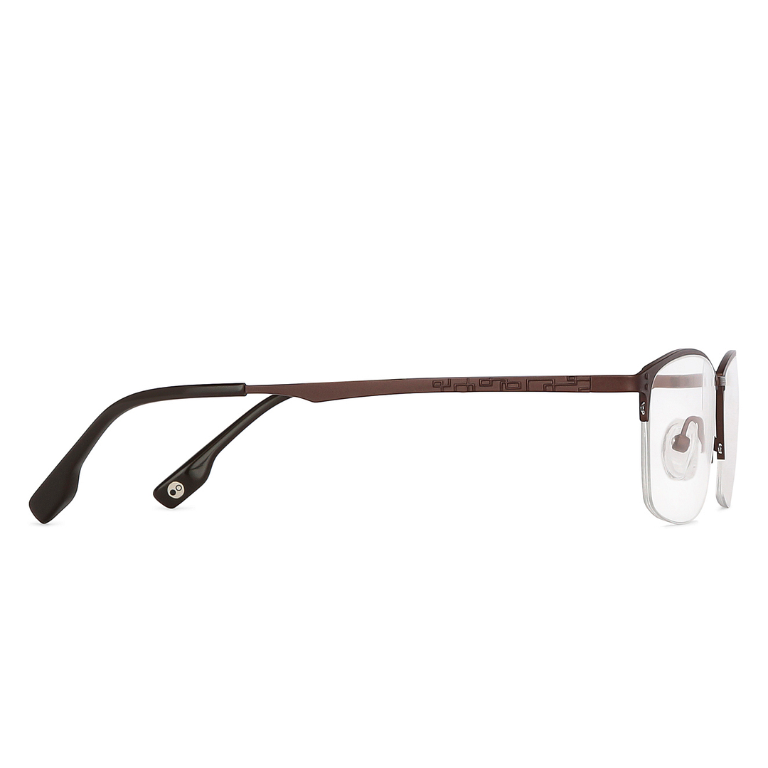 John Jacobs Dark Brown Half Rim Rectangle left side