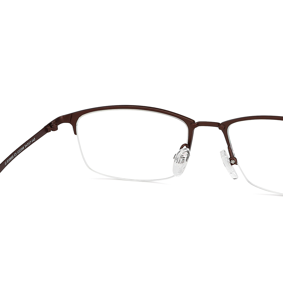 John Jacobs Dark Brown Half Rim Rectangle right side