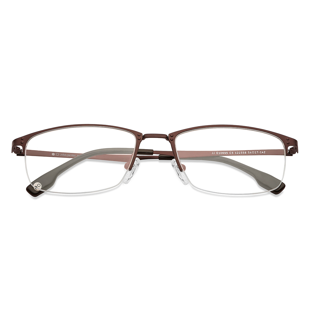 John Jacobs Dark Brown Half Rim Rectangle left side