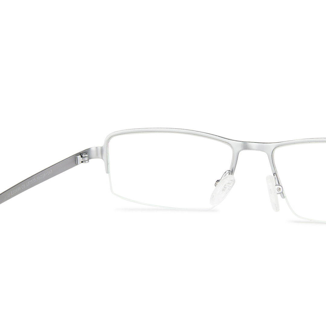 John Jacobs Online Silver Half Rim Rectangle right side