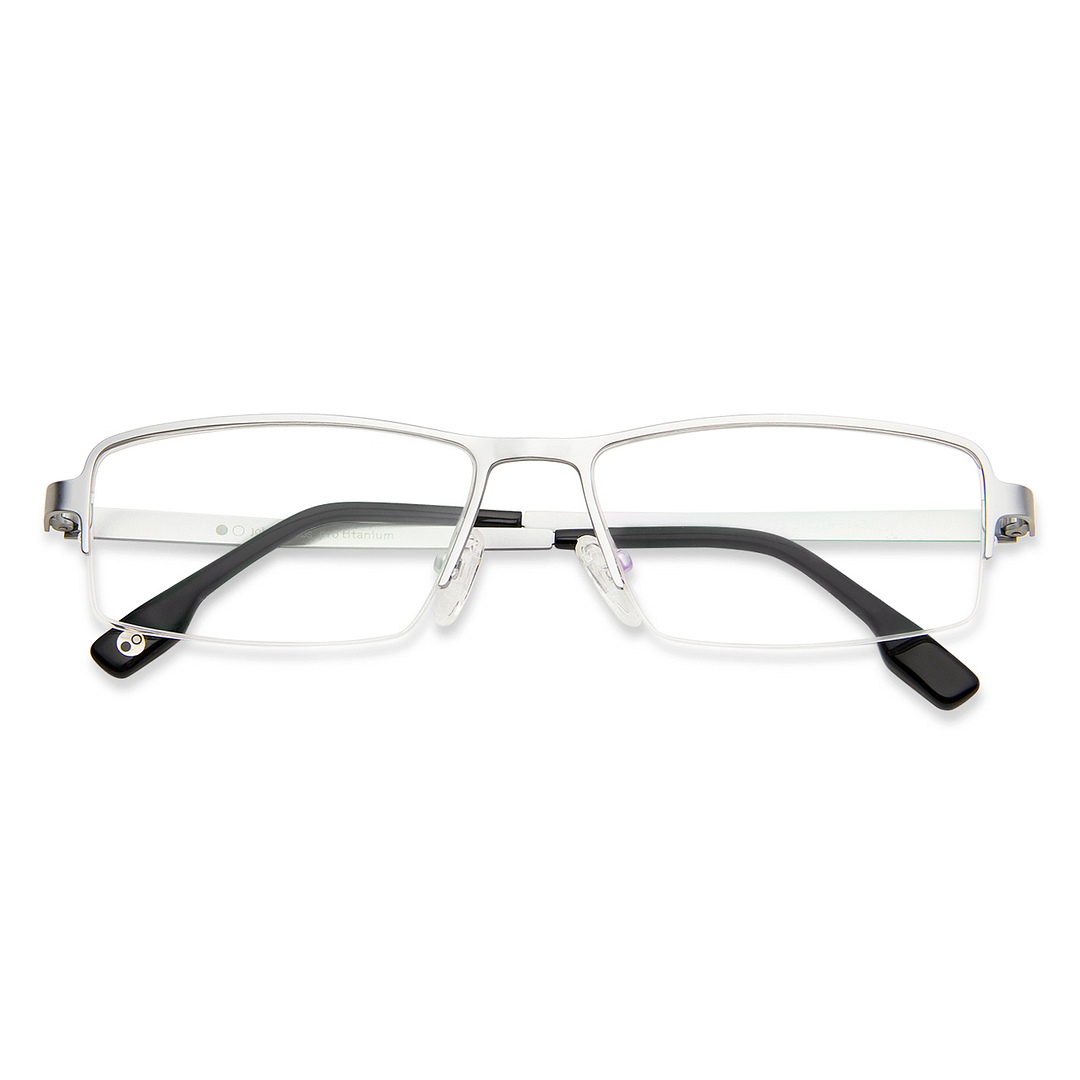 John Jacobs Online Silver Half Rim Rectangle left side