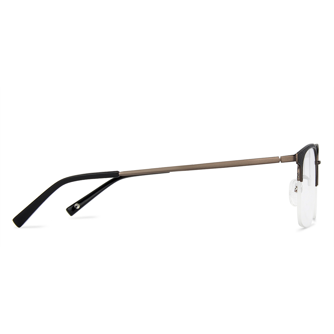 John Jacobs Online Black Half Rim Rectangle left side