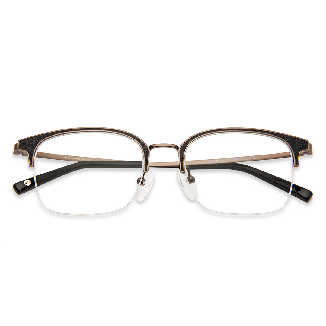 John Jacobs Online Black Half Rim Rectangle left side