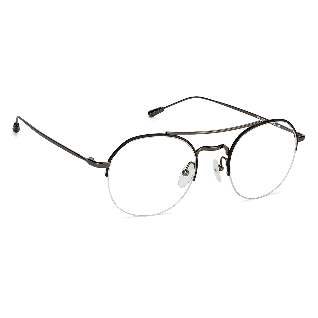 John Jacobs Screen Glasses Gunmetal Half Rim Round left side