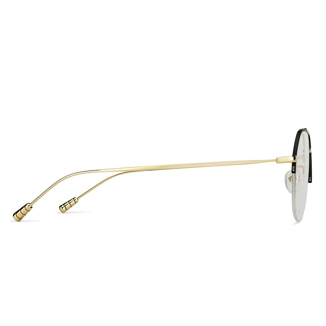 John Jacobs Black Half Rim Round left side