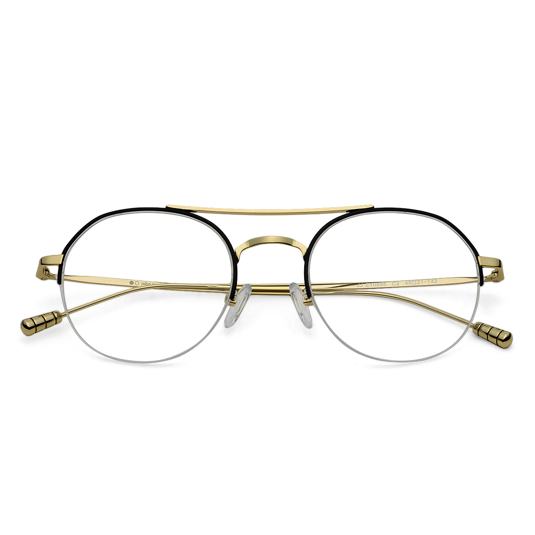 John Jacobs Black Half Rim Round left side