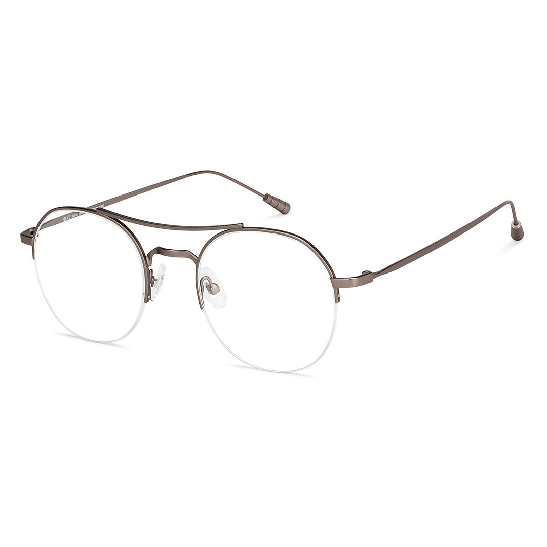 John Jacobs Online Gray Half Rim Round left side