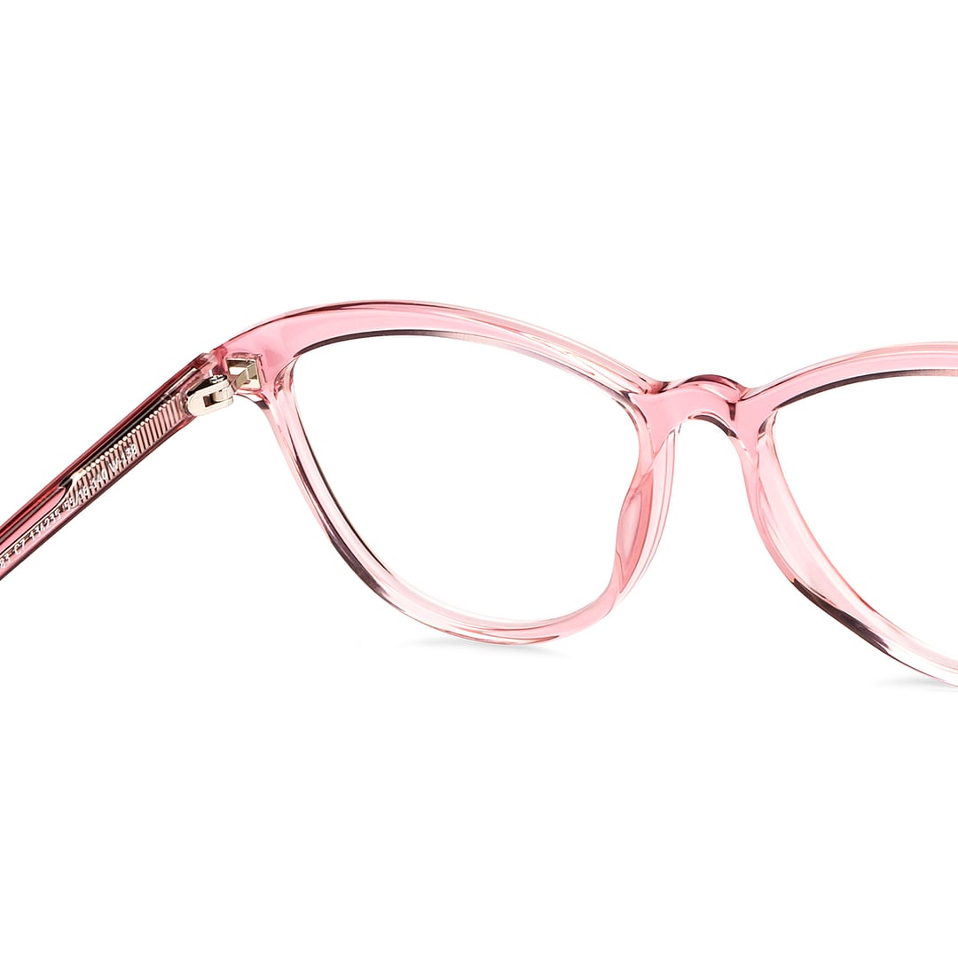 John Jacobs Pink Transparent Full Rim Cat Eye right side