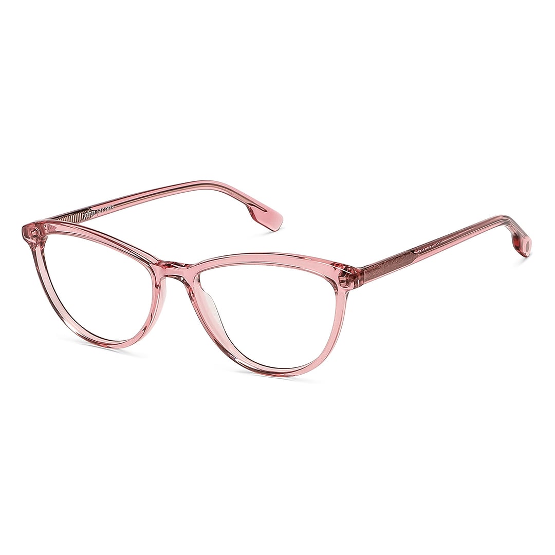 John Jacobs Pink Transparent Full Rim Cat Eye right side