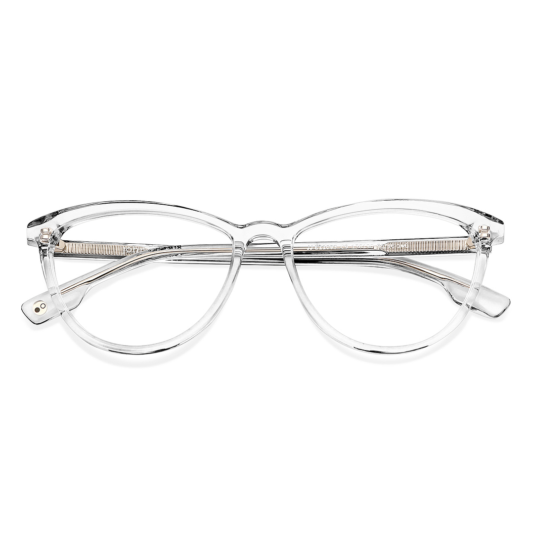 John Jacobs Online Crystal Transparent Full Rim Cat Eye left side