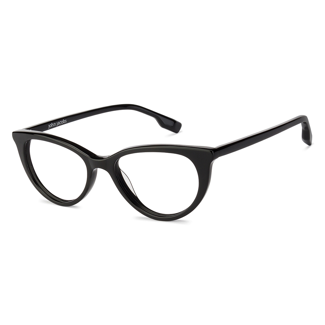 John Jacobs Black Full Rim Cat Eye right side
