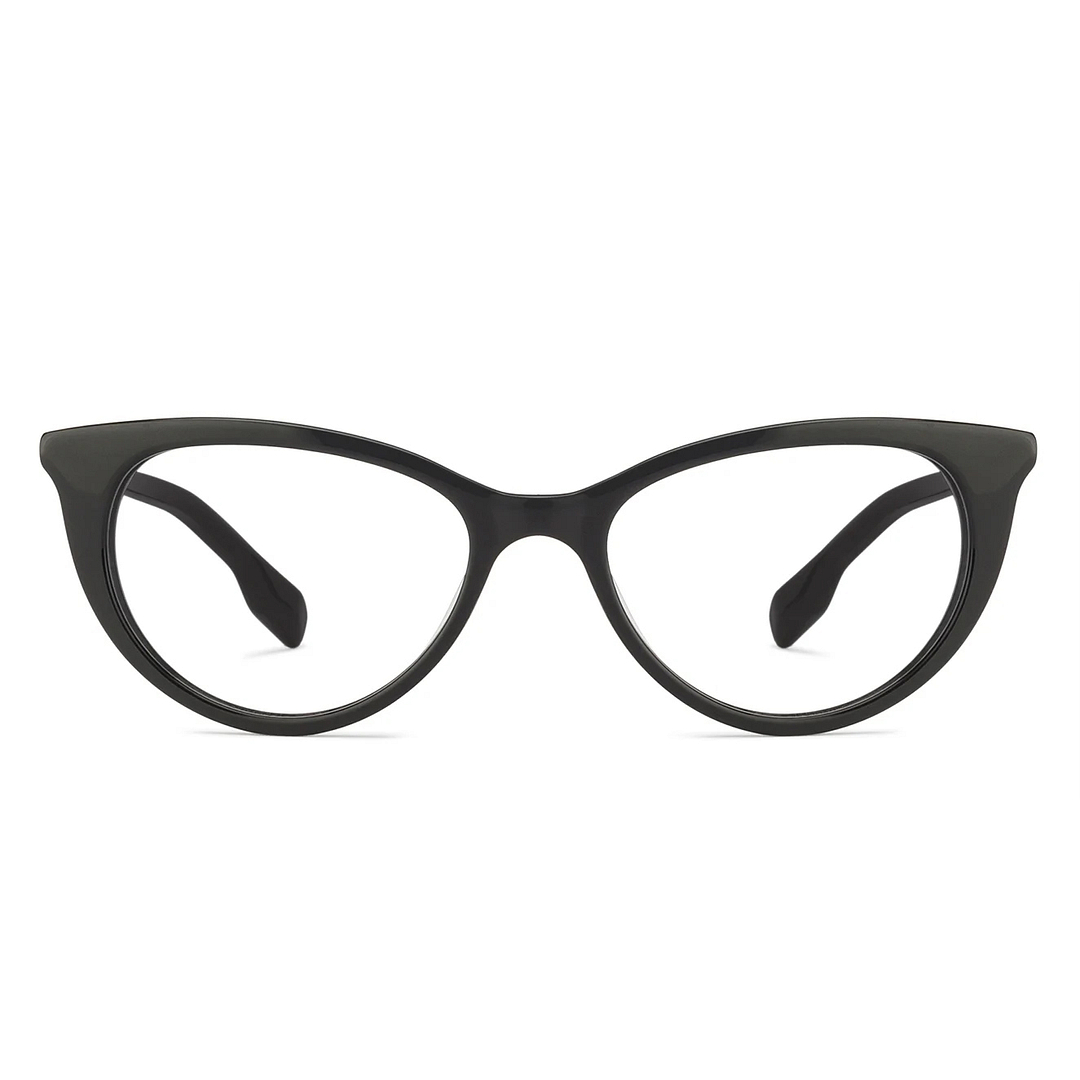 John Jacobs Black Full Rim Cat Eye left side