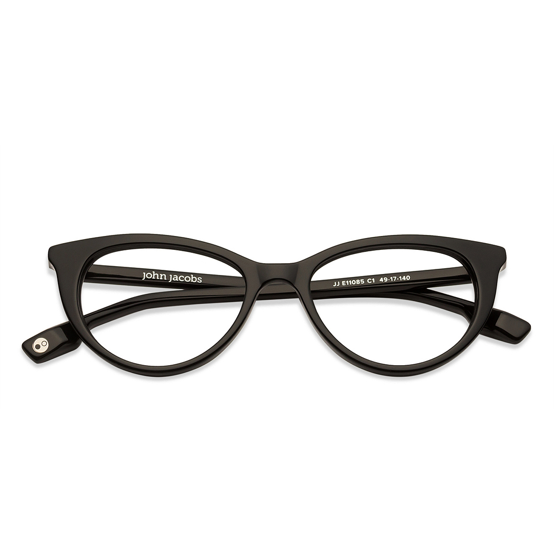 John Jacobs Black Full Rim Cat Eye right side