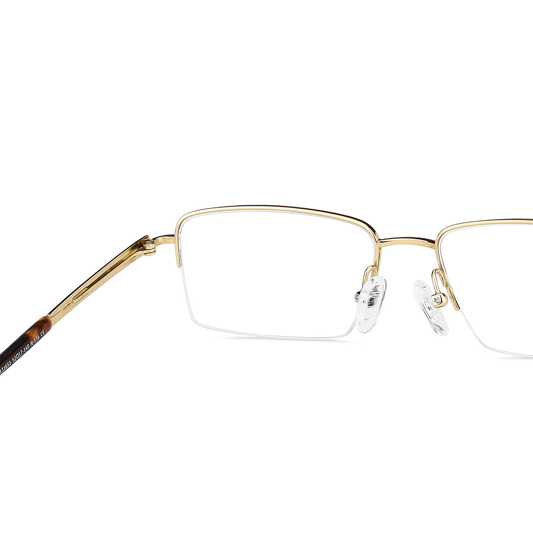 John Jacobs Online Gold Half Rim Rectangle right side