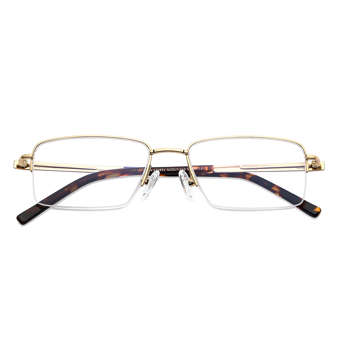 John Jacobs Online Gold Half Rim Rectangle left side