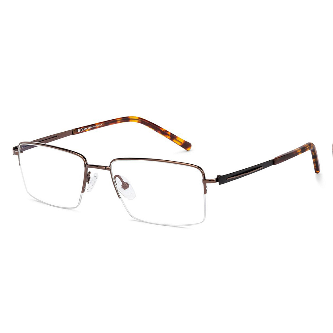 John Jacobs Online Light Brown Half Rim Rectangle right side