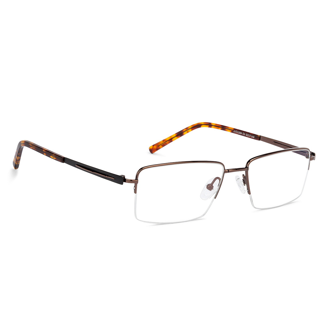 John Jacobs Online Light Brown Half Rim Rectangle left side