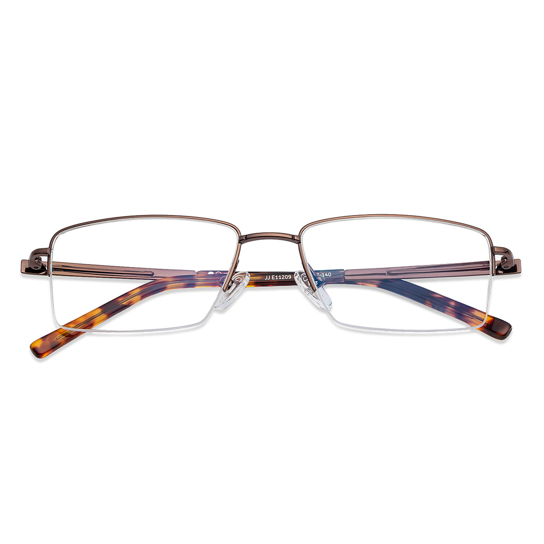 John Jacobs Online Light Brown Half Rim Rectangle right side