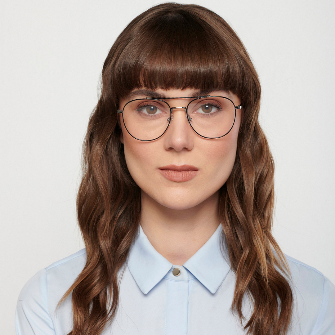 John Jacobs Black Full Rim Aviator left side