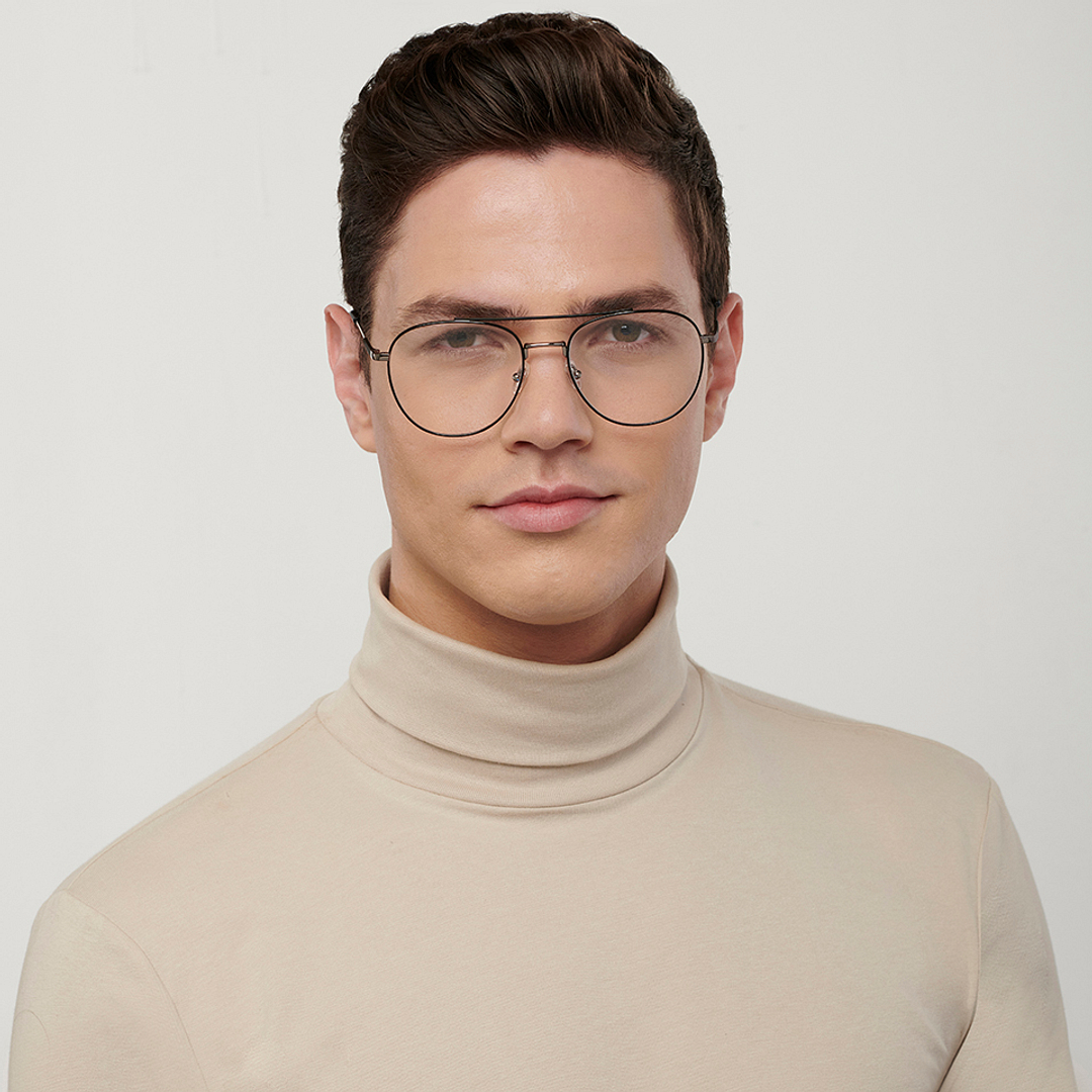 John Jacobs Black Full Rim Aviator left side