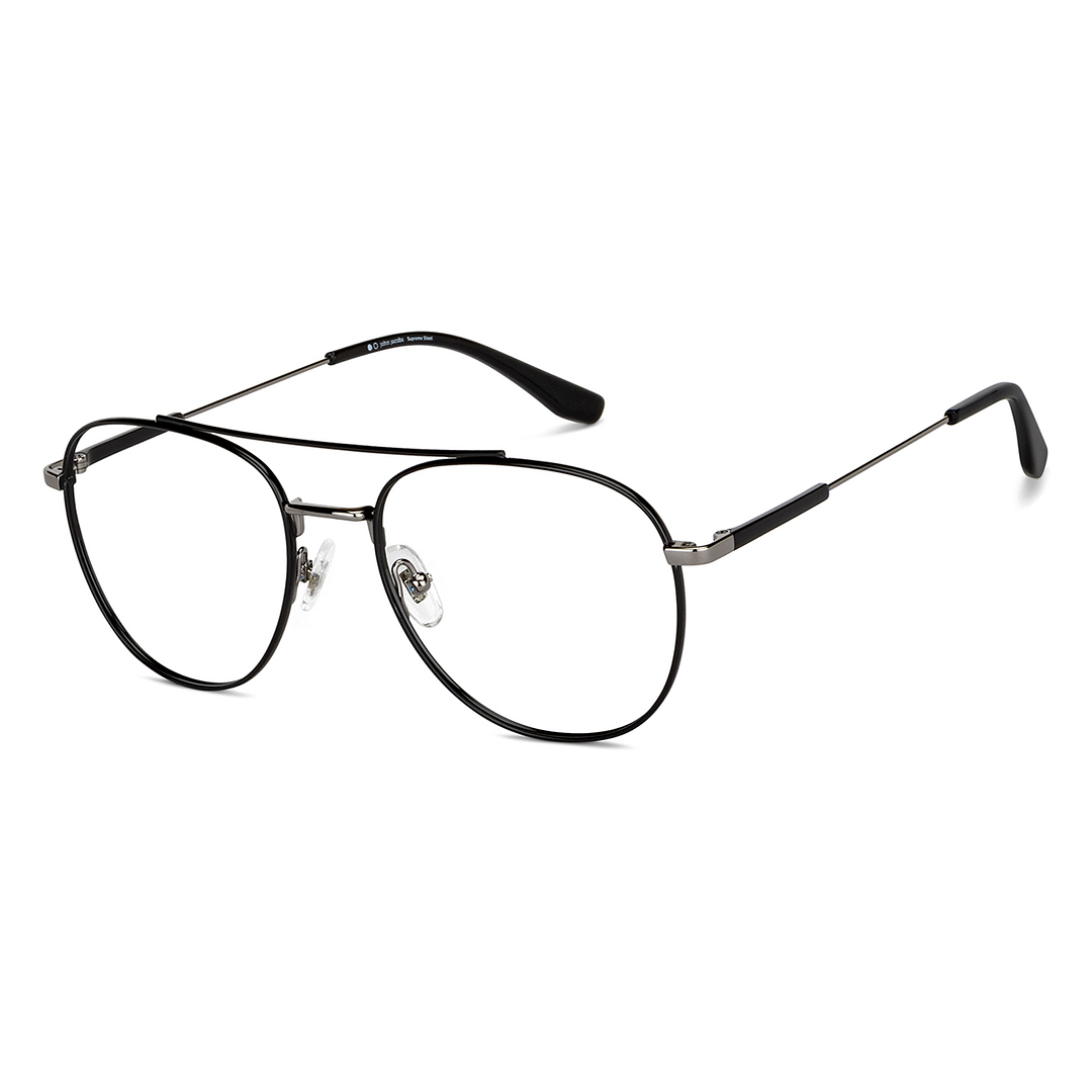 John Jacobs Black Full Rim Aviator left side